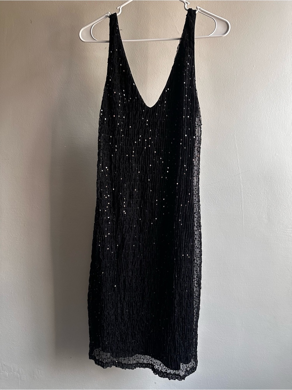 Ralph Lauren Black Sequin V-Neck Midi Cocktail Dress - Picture 3 of 8